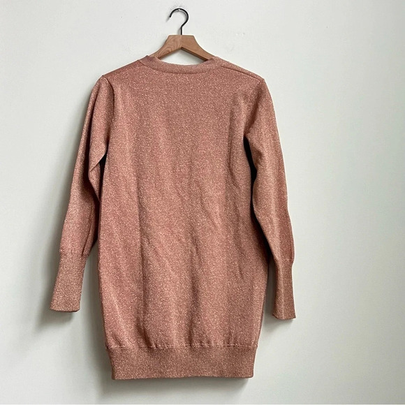 J. Crew Collection Long Cardigan Double Knit Lurex Pink Size Small  $128 J8223 - Picture 10 of 16